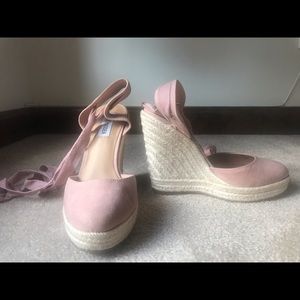 Pink suede ankle strap wedges - Steve Madden